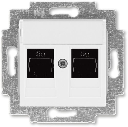 Розетка компьютерная без рамки ABB EPJ Levit 2-м. RJ45+RJ45 5e белый картинка